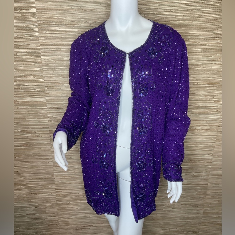 Gorgeous Purple Sequin/beaded jacket